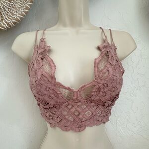 Free People Adella Lace Bralette in the color Ballet. XS